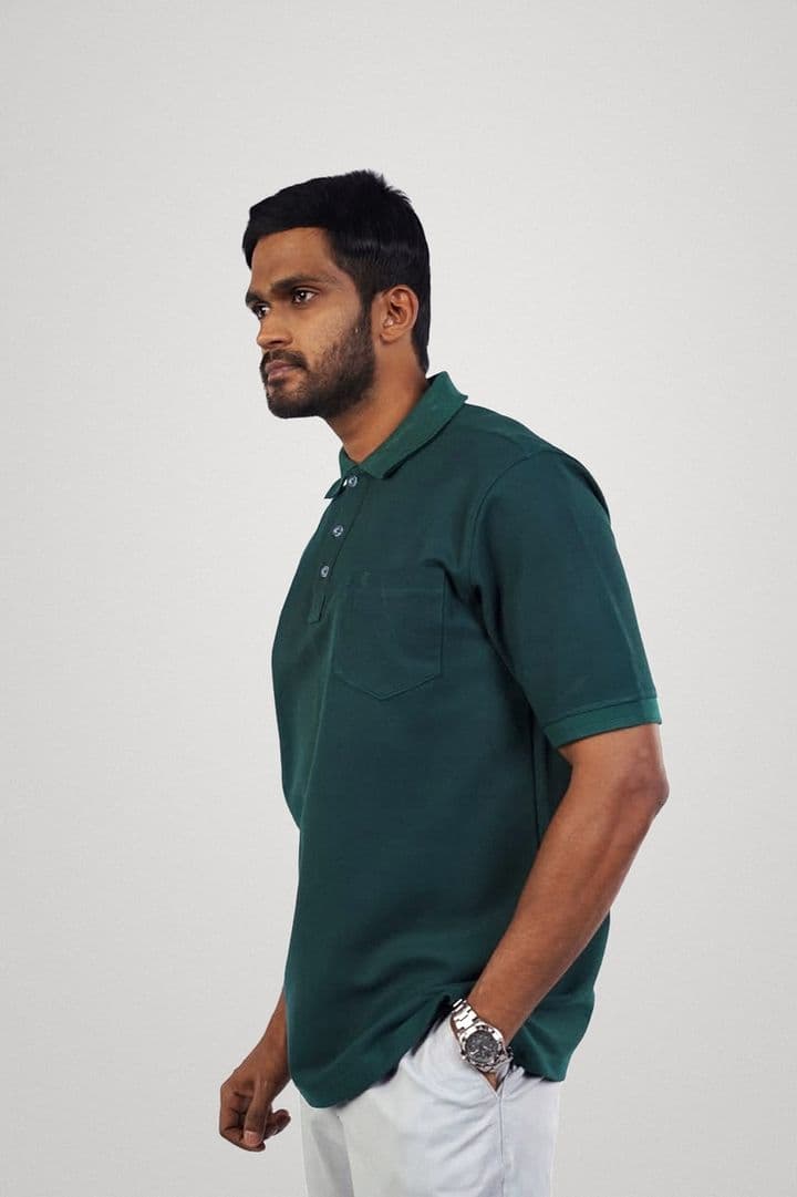 Pocket Polo in Forest Green